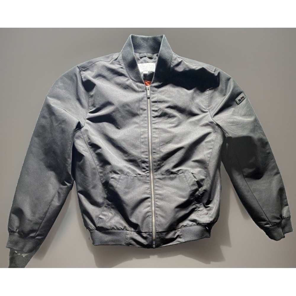 Michael Kors Bomber Jacket Full Zip w/Orange Lining. Adult Black Sz. Medium